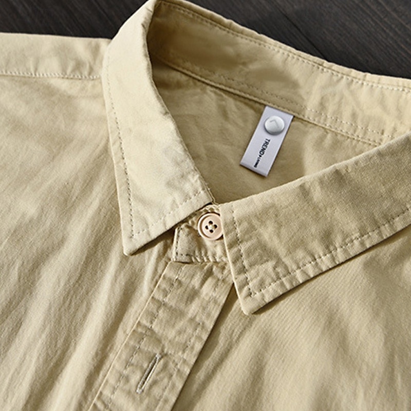 Per uomo Camicia Camicia di lino Camicia casual Camicia con Bottoni Camicia di cotone Semplice Vacanza Camicia hawaiana Nero Bianco Arancione Marrone Manica Lunga Bavero Primavera Autunno del 2025 a $36.99 –P8