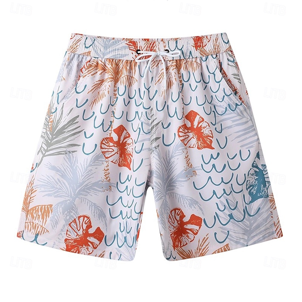 Voor heren Korte broek Strandshorts Trekkoord Grafisch Blad dier Ademend Sneldrogend Knielengte Buiten Vakantie Huis Vakantie Etnische stijl Meerblauw Leger groen Rekbaar 2025 - $16.49 –P14