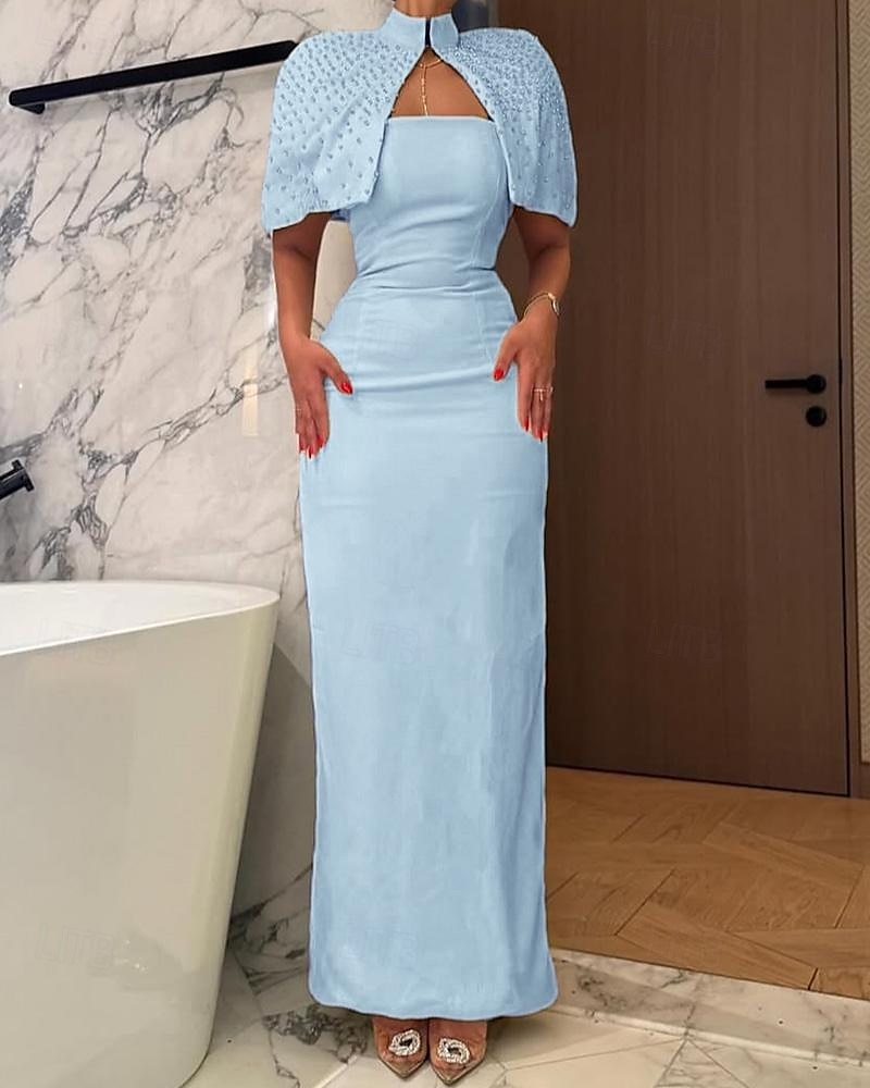 cape dress formal for wedding Minimalist Detachable Flower Chiffon Cape Pleated Wedding Dress