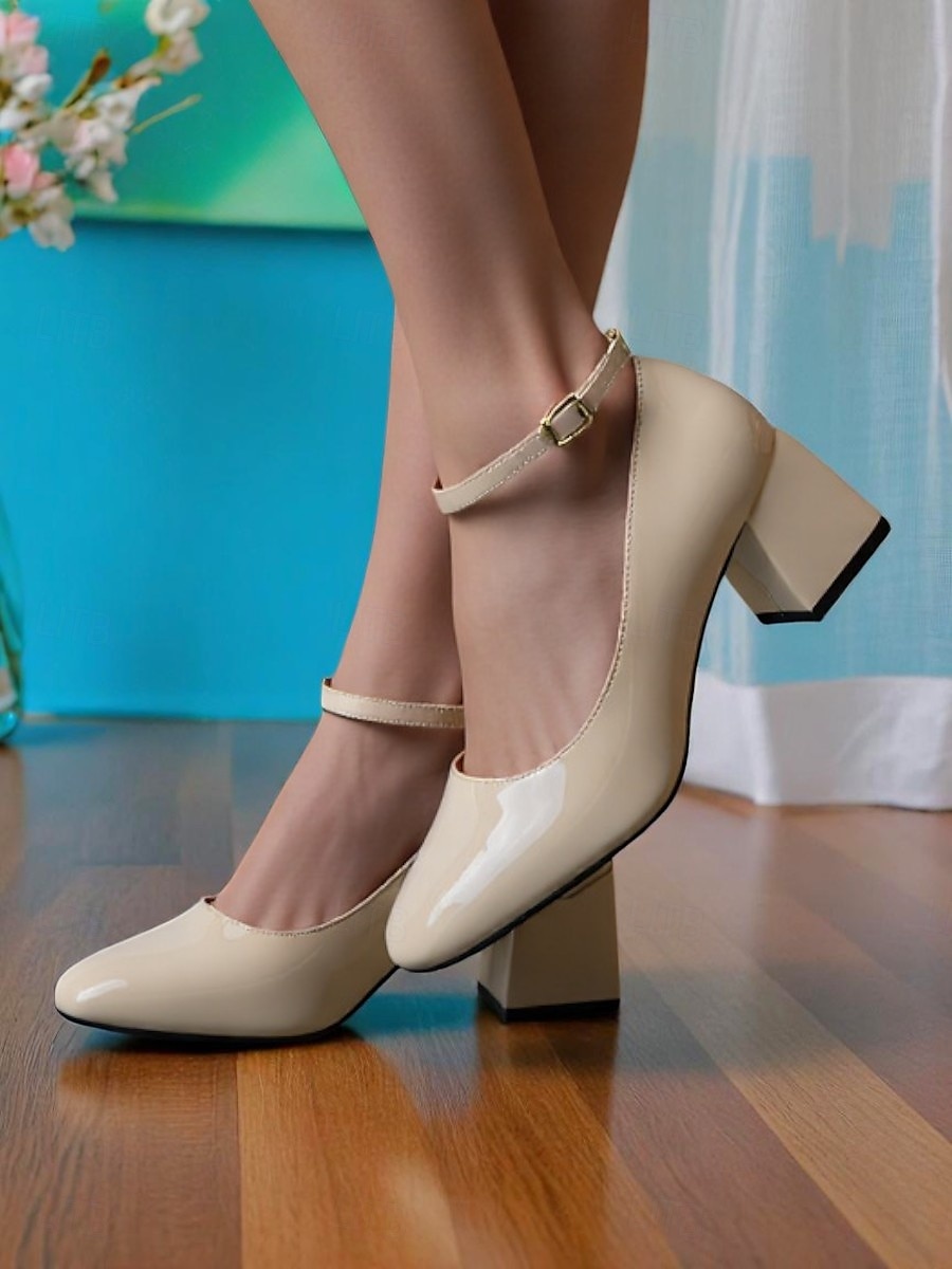 Women's Shiny Purple Patent Leather Mary Jane Heels – 1950s Retro Block Heel Pumps with Ankle Strap for Vintage Party, Wedding, and Prom 2025 - $46.99 –P7