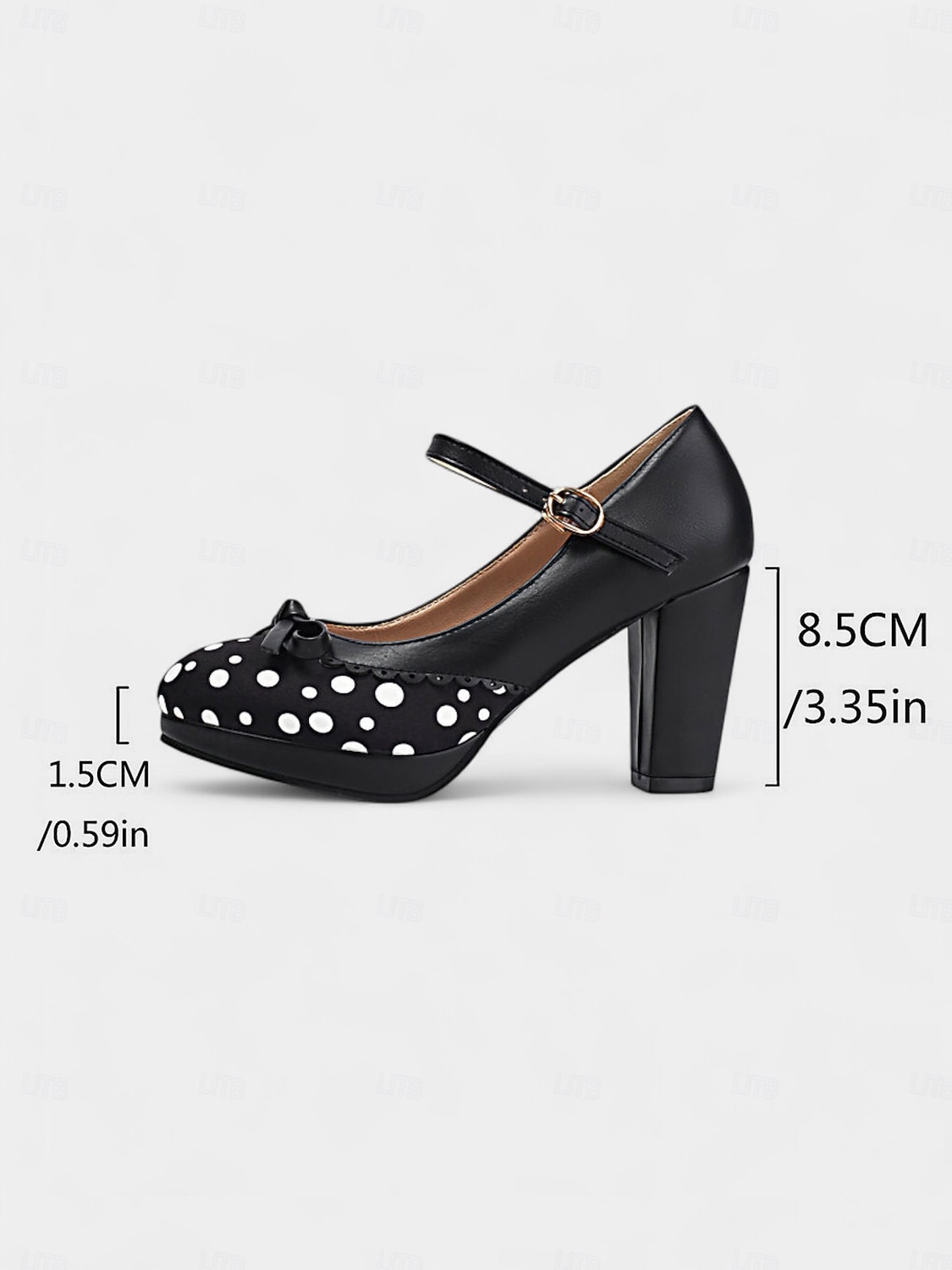 blaue Mary Janes mit gepunktetem Blockabsatz für Damen – Vintage-Stil der 50er Jahre mit Schleifen, ideal für Teepartys, Verabredungen und Lolita-Mode 2026 - $59.99 –P5