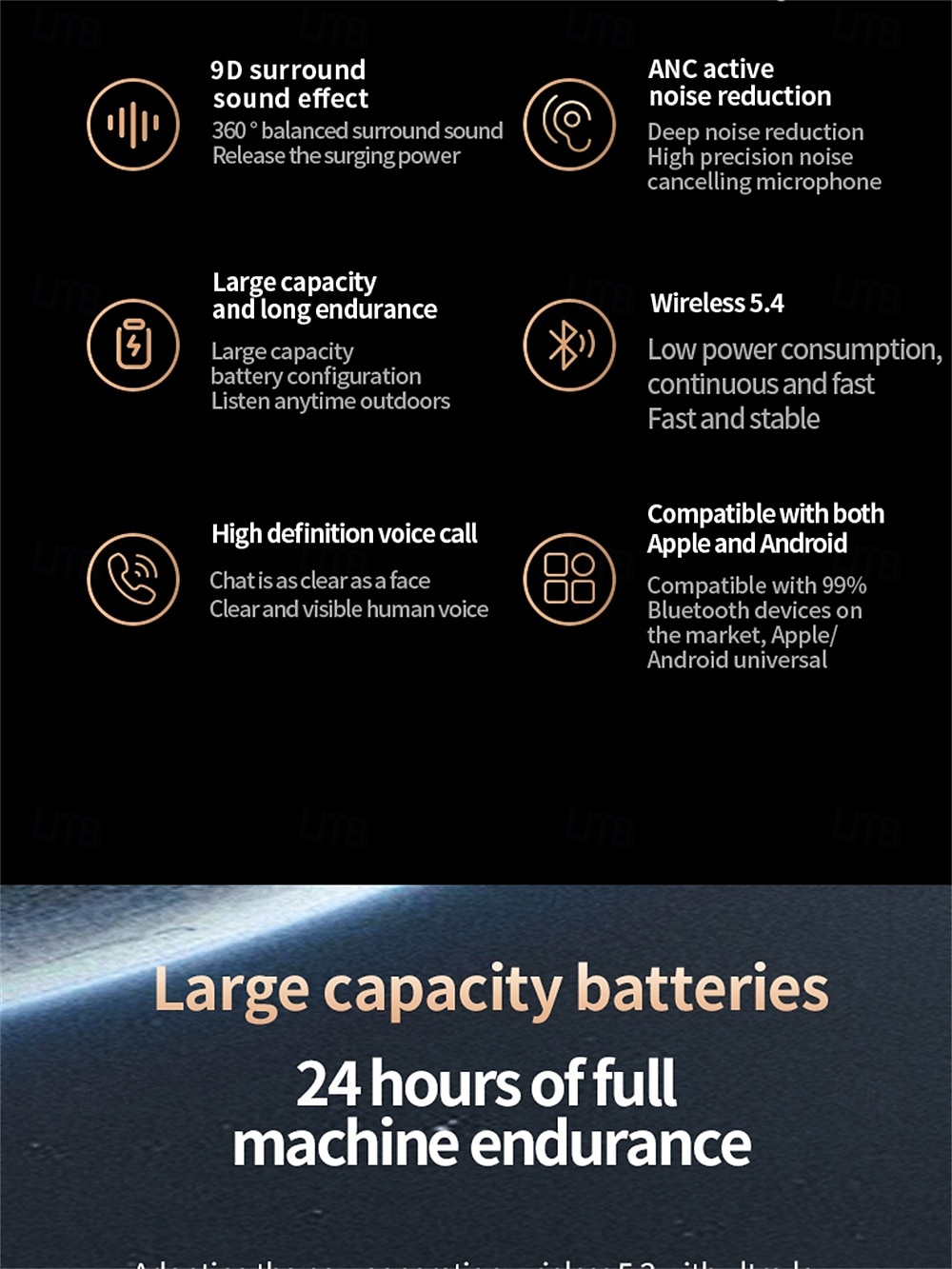 Headset Vertaler 144 Talen Intelligente Stemvertaling Real-Time Vertaling Draadloze Bluetooth 5.4 Instellingen Lage Latentie Zaken Headset 2025 - $39.99 –P3