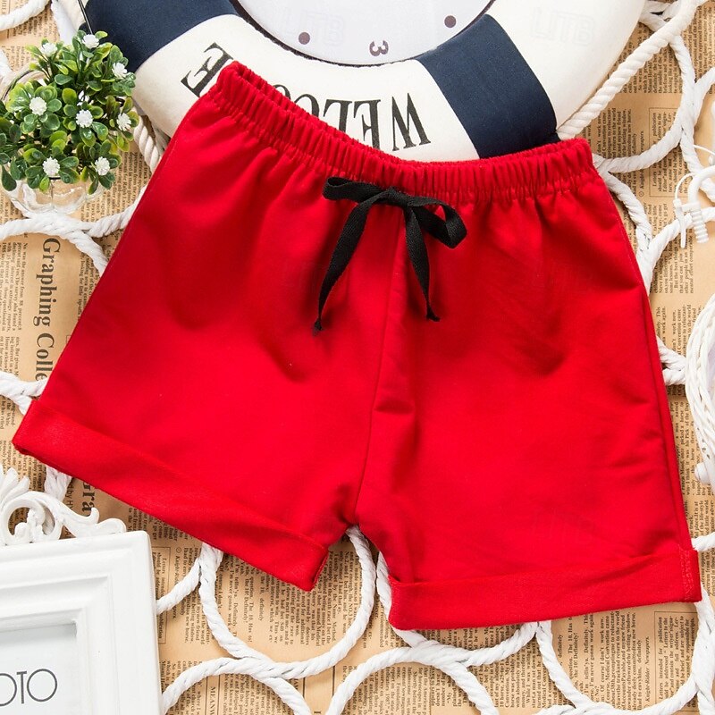 Barn Pojkar Shorts Ensfärgat Andningsfunktion Mjukt Shorts Utomhus Grundläggande Svart Vit Gul Mid midja 2025 - $4.99 –P2