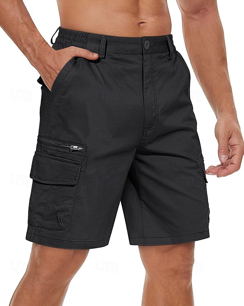 Per uomo Pantaloncini cargo Shorts Pantaloncini Estivi Elastico in vita Multi-tasche Tasca con Patta Semplice Comodità Indossabile Lunghezza al ginocchio All'aperto Sport Quotidiano Moda Casual Nero del 2025 a $40.99 –P8