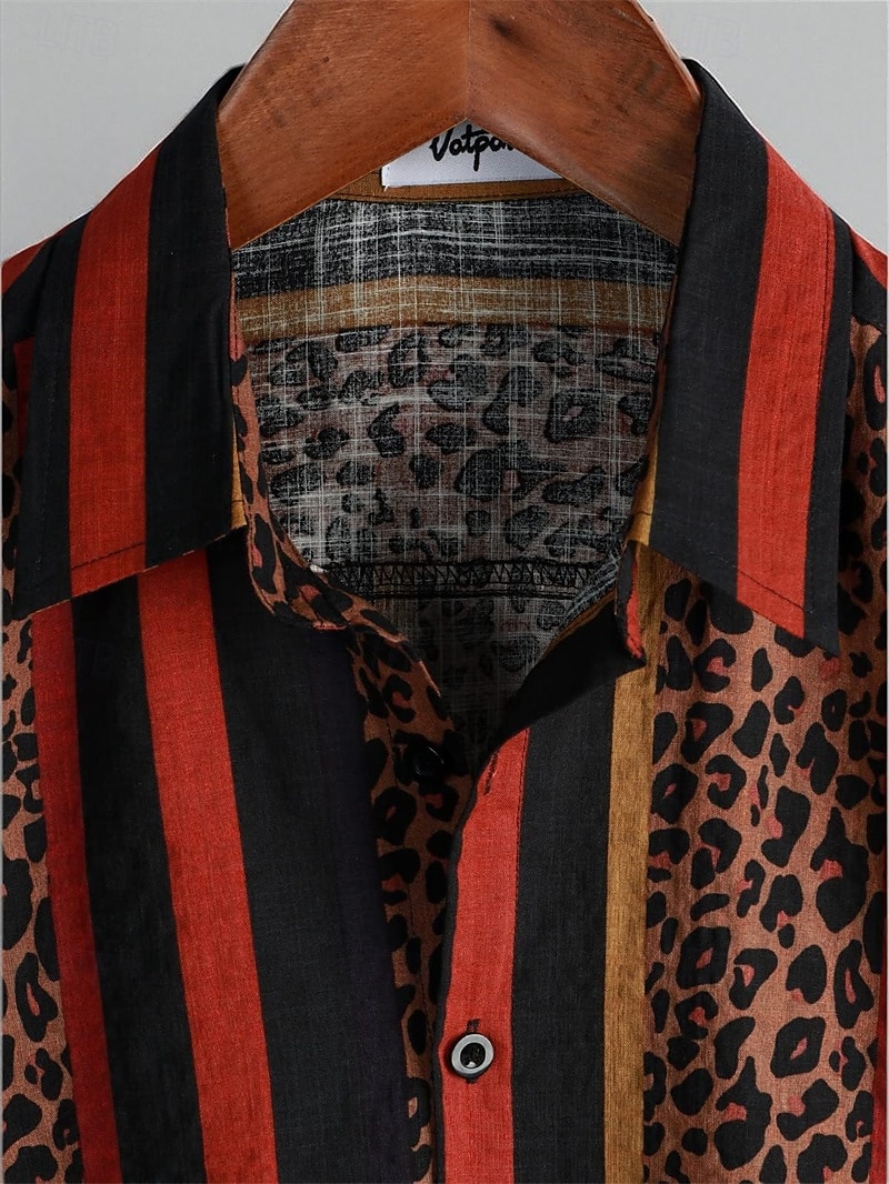 Retró Boho 1970-es évek Ing Hawaii ingek Hippi Azték Törzsi Férfi Mindszentek napja Farsang zenei fesztivál Tengerparti nyaralás Retro témájú buli Felnőttek Ing 2025 - $25.99 –P7