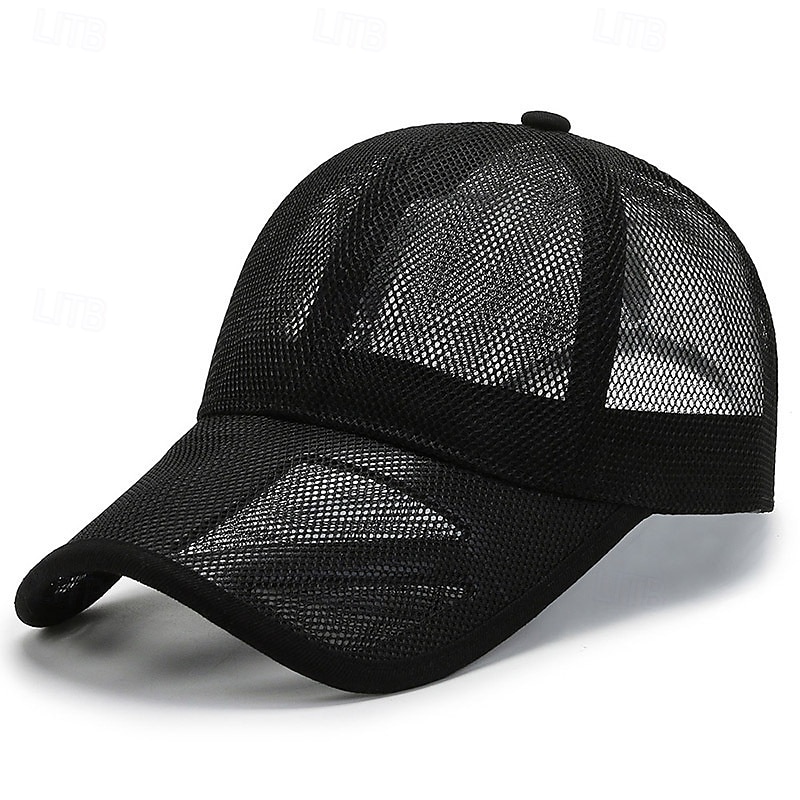 Honkbalpet Tennispet Voor heren Kap Effen Zonbescherming Vochtregelerend Ademend voor Tennis Honkbal Augurkbal Zomer Zwart Leger Groen Donker Marineblauw 2026 - $6.49 –P7