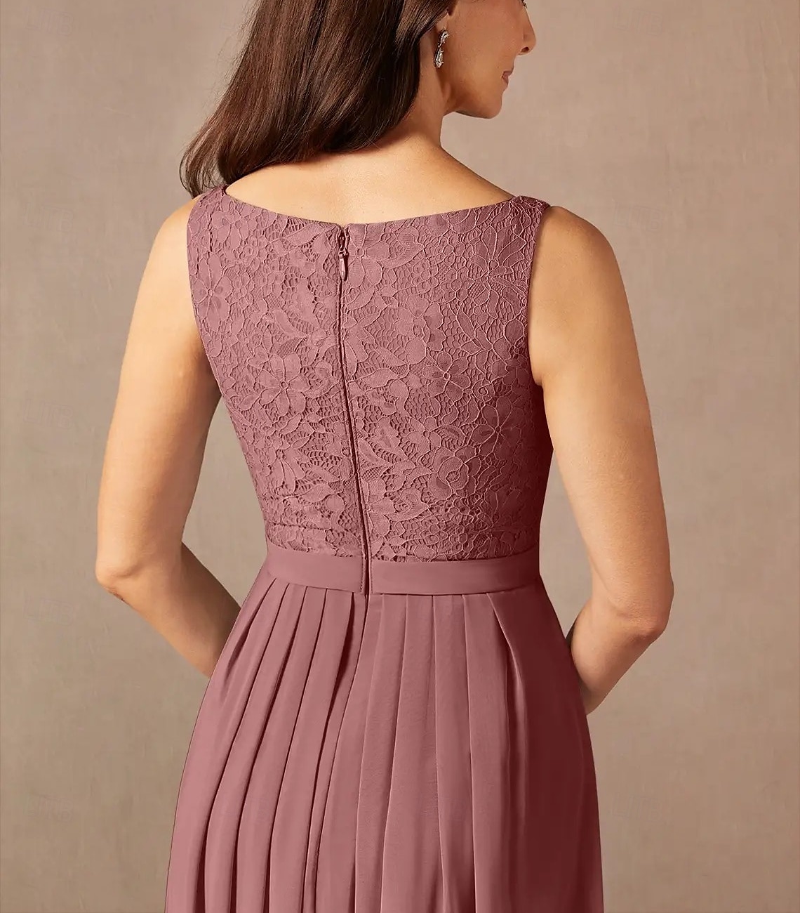 Tvådelad A-linjeformad Mor till Brud-Klänning Bröllopsgäst Elegant Söt Rundhalsad Golvlängd Chiffon Spets 3/4 Längd Ärmar med Spetspärlor Volanger 2025 - $172.99 –P4