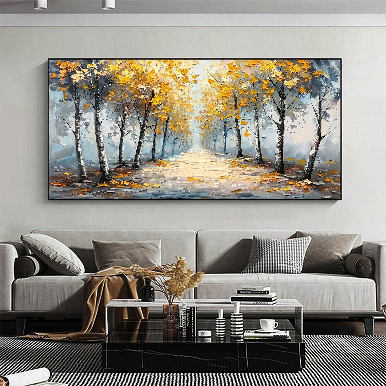 Handmade Original Forest Trail Oil Painting On Canvas Abstract Tree Scenery Wall Art for Home Decor With Stretched Frame Without Inner Frame Painting 2025 - $141.99 –P1