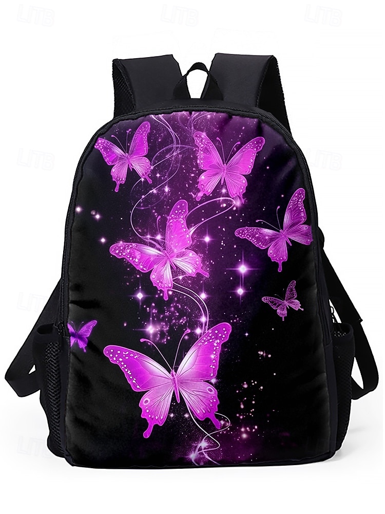 Ensemble de 3 sacs à dos d'école à imprimé papillon pour filles avec sac à lunch isotherme et trousse à crayons - léger et élégant pour l'école primaire et le collège, les voyages ou les pique-niques de 2025 ? $32.99 –P3