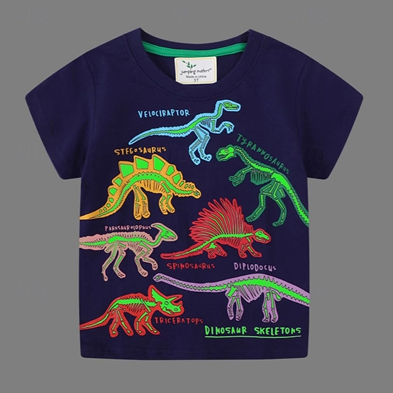 Chlapecké 3D Dinosaurus Košilky Krátký rukáv Léto Jaro Módní Základní Děti 4-7 let Tričkový Venkovní Ležérní Denní Běžný 2025 - $10.99 –P1
