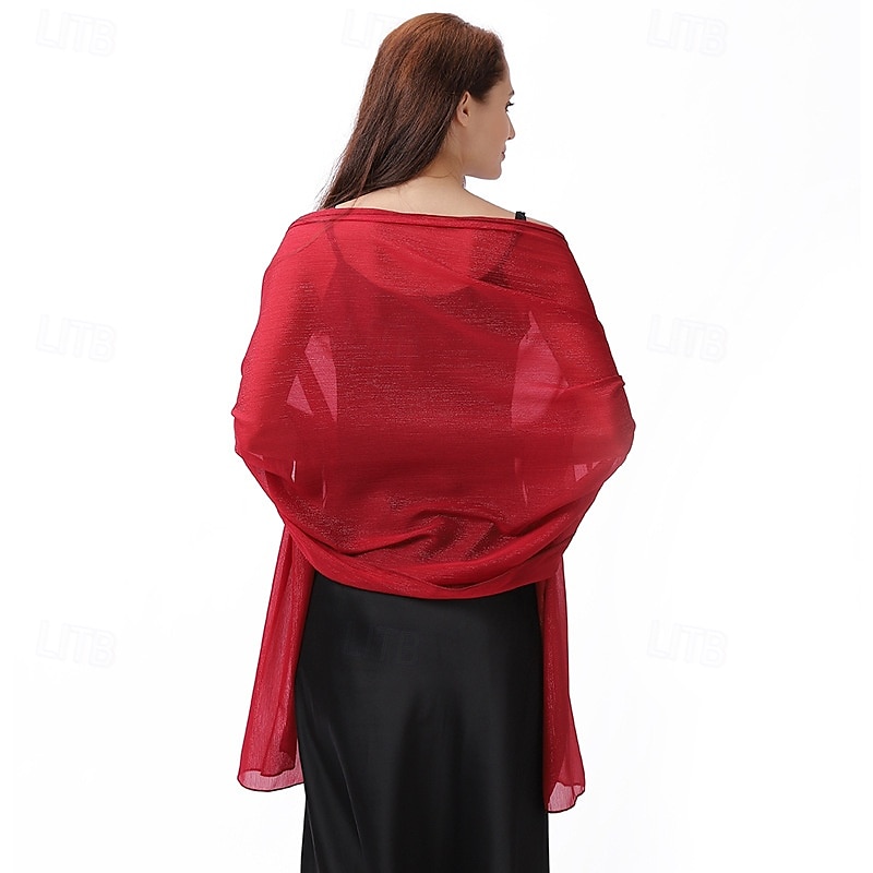 chiffonsjal til dame, aftenkjoler, mykt skjerf, formelt bryllup, brudeskjerf 2025 - $46.99 –P8