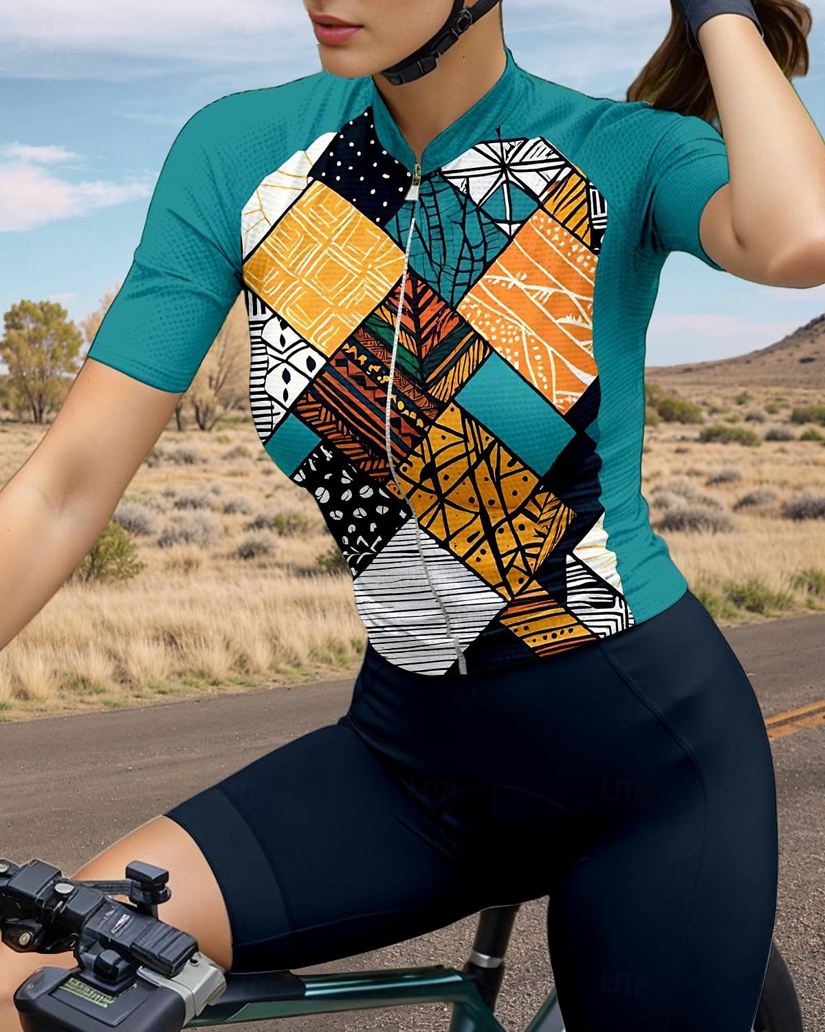 Mujer Maillot de Ciclismo Graphic Geométrico Manga Corta Bicicleta Maillot Camiseta con 3 bolsillos traseros Filtro Solar Resistente a los rayos UV Secado rápido Bandas Reflectantes Deportes Verde 2025 - $30.99 –P1