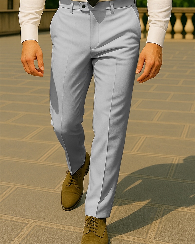 Per uomo Pantaloni Eleganti Pantaloni Chinos Bottoni Tasca Semplice Comodità Formale Feste Lavoro Moda Stile Classico Nero Bianco Micro-elastico del 2025 a $38.99 –P4
