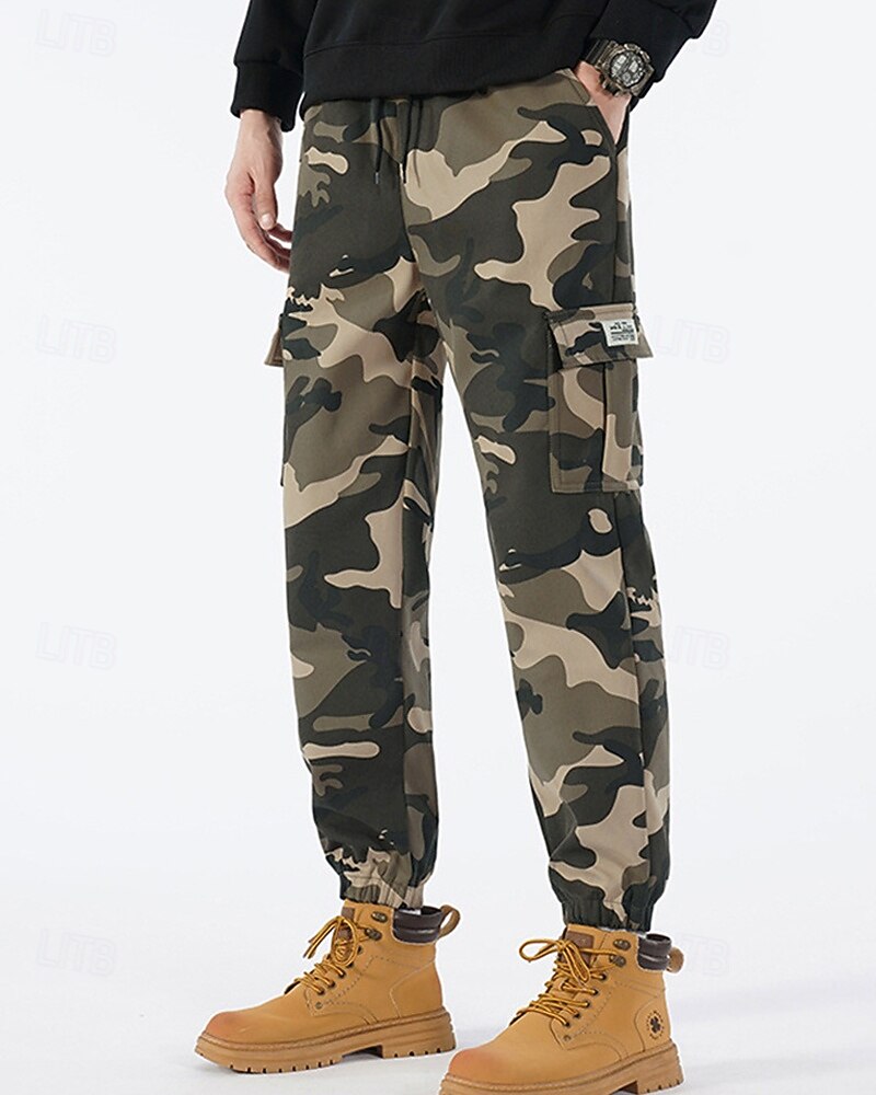 Voor heren Cargohosen Broek Camouflage broek Trekkoord Elastische taille Meerdere zakken camouflage Draagbaar Buiten Dagelijks Kamperen&Wandelen Modieus Klassiek Zwart Leger Groen 2026 - $21.99 –P16