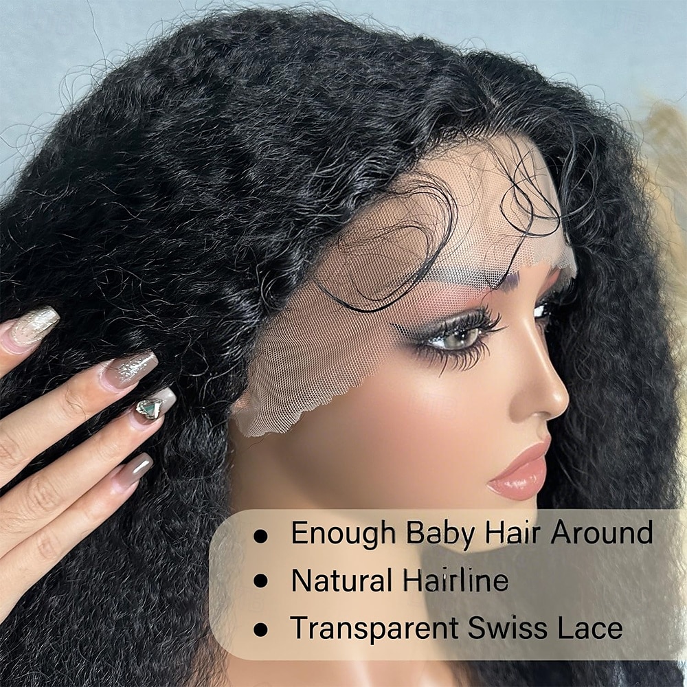 Synthetic Lace Wig Jerry Curl Style 20 inch Black Middle Part 13x4x1 T Part Lace Front Wig Women's Wig Black 2025 - $80.99 –P2