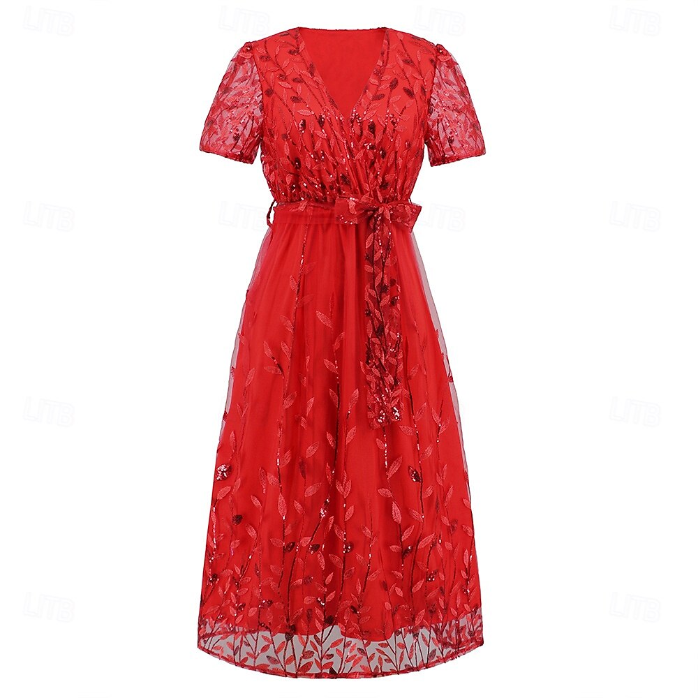 A-Linie Kleid Brautmutterkleid Elegant V Ausschnitt Bodenlang Spitze Kurzarm mit Schärpe / Band Falten 2025 2025 - $79.99 –P12