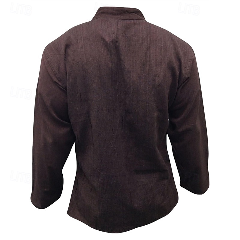 Homme Chemise Chemise d'été Chemise Décontractée Chemise de Plage Chemise Boutonnée Noir Jaune Orange Vert Véronèse Bleu de minuit manche longue Uni Band Collar Vacances Hawaïen Vêtement Tenue de 2025 ? GBP £19 –P16