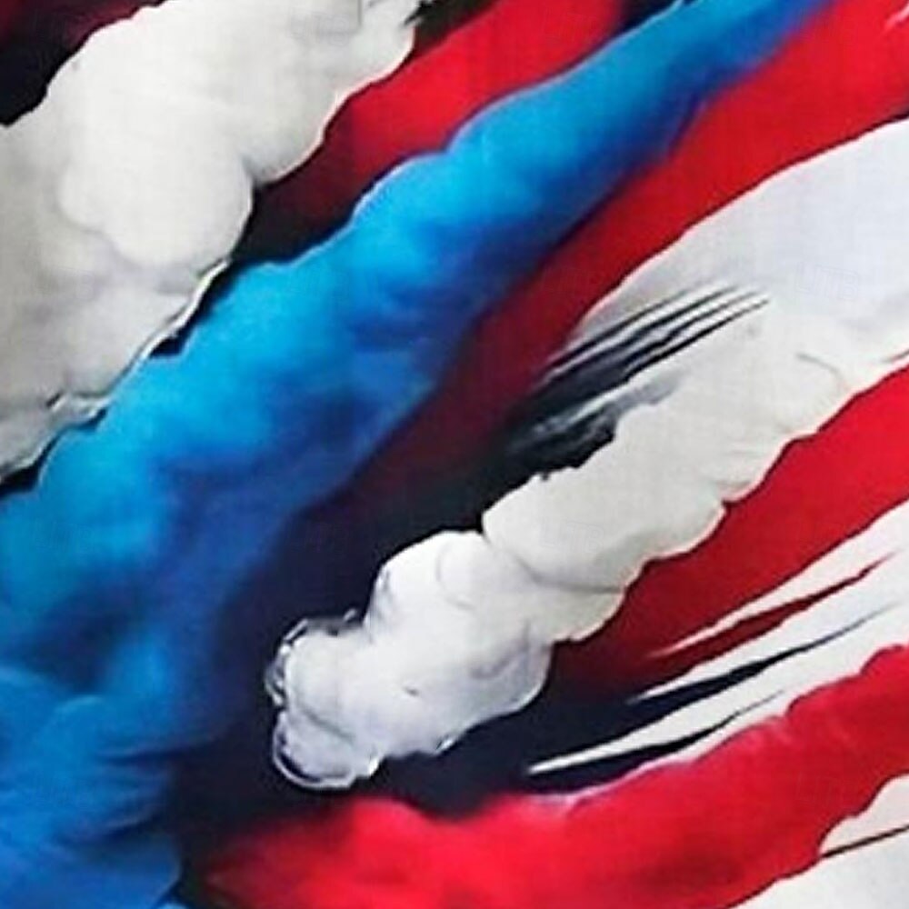 Tag der Unabhängigkeit Herren Amerikanische US-Flagge Patriotisch Vierter Juli Hemd Sommerhemd Knopfhemd Kurzarm Modisch lässig Ferien Sommer Frühling Umlegekragen 3D-Druck Hemden mit Kragen Eine 2025 - $23.99 –P2