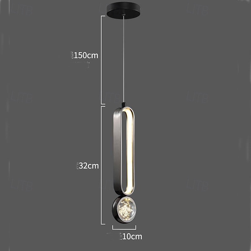 Lampada a sospensione a LED moderna, lampada da comodino nera, lampada a sospensione in metallo verniciato, moderna 220-240 V 110-120 V del 2025 a $111.99 –P6