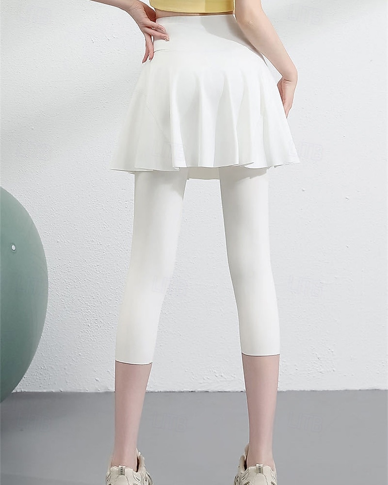 Per donna Tinta unita Gonna casual Gonna da tennis con leggings Tasche Laterali Asciugatura Rapida Tennis Golf Pickleball Pantaloni Nero Bianco Blu Spandex Abbigliamento da tennis del 2026 a $16.49 –P3