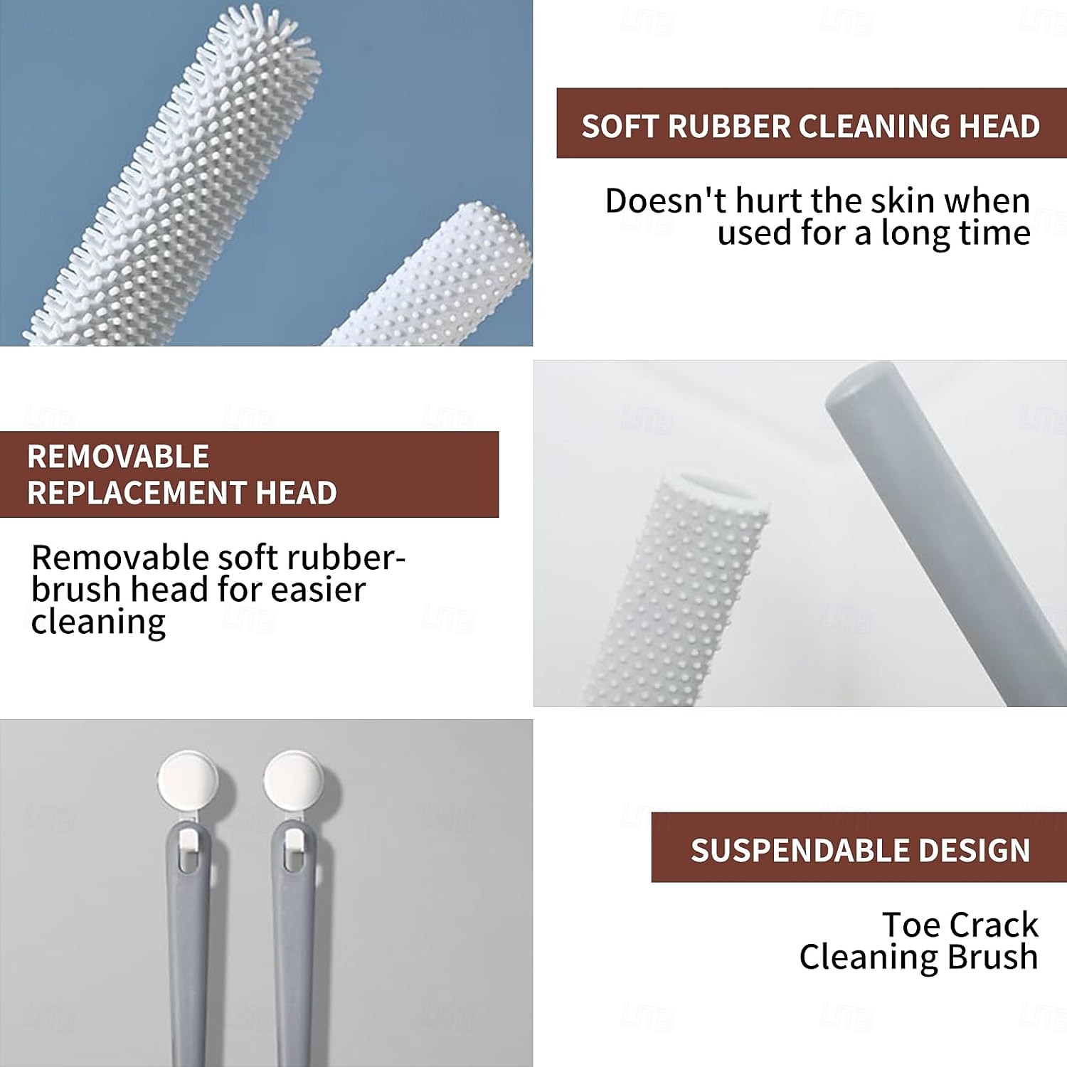 Toe Cleaning Brush, Toe Gap Cleaning Brush Long Handle,Silicone Foot Scrubber for Shower,Feet Cleaner Scrub Foot Care for Seniors,Elderly, Men and Women 2025 - $9.99 –P5