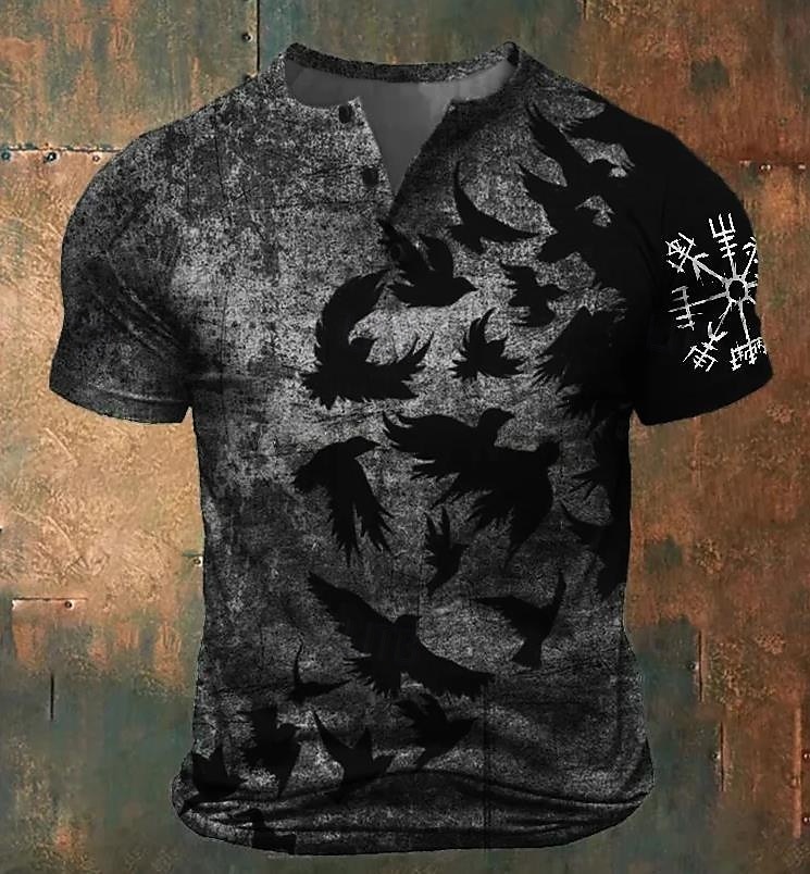 Herren Cool Fledermaus Henley Hemd Kurzarm Lässig Lässig Ganzjahres Grau Rot Henley Henley T-Shirt 2025 - $17.99 –P1