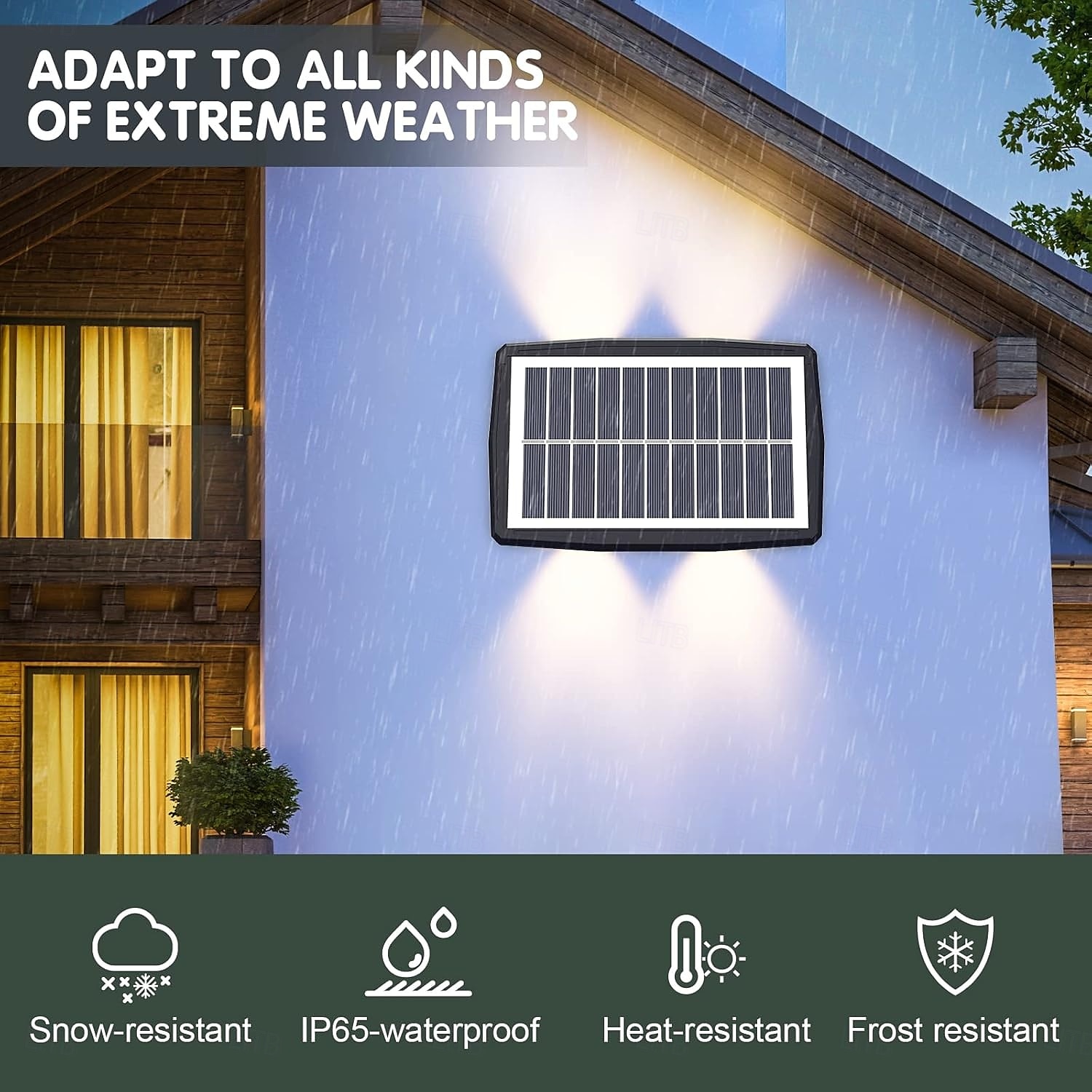 Solar Wall Lights Outdoor Up and Down Lights 4 Lamp Beads (Up 4/Down 4) Waterproof Outside LED Wall Washer Lighting for Step Wall Fence Yard Patio Garden Walkway Porch Decorations 2025 - $19.99 –P5