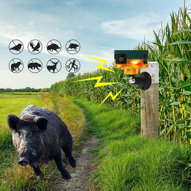 360° Solar Infrared Animal Repeller with Sound & Light Alarm – Motion Sensor Wildlife Deterrent with Voice Broadcast & Speaker 2025 - $41.99 –P1
