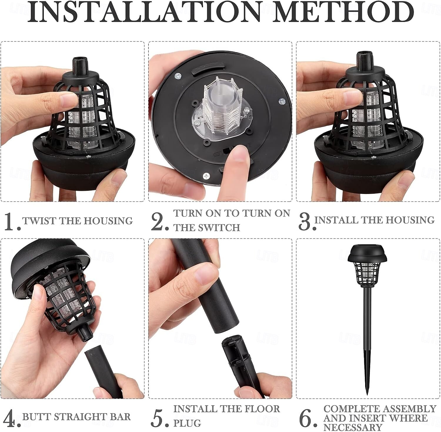 Солнечная ловушка для насекомых, водонепроницаемая наружная ловушка для комаров, уничтожитель и освещение, репеллент, лампа для использования в помещении, на улице, в саду, на террасе, с фиолетовым и 2025 - $9.99 –P6