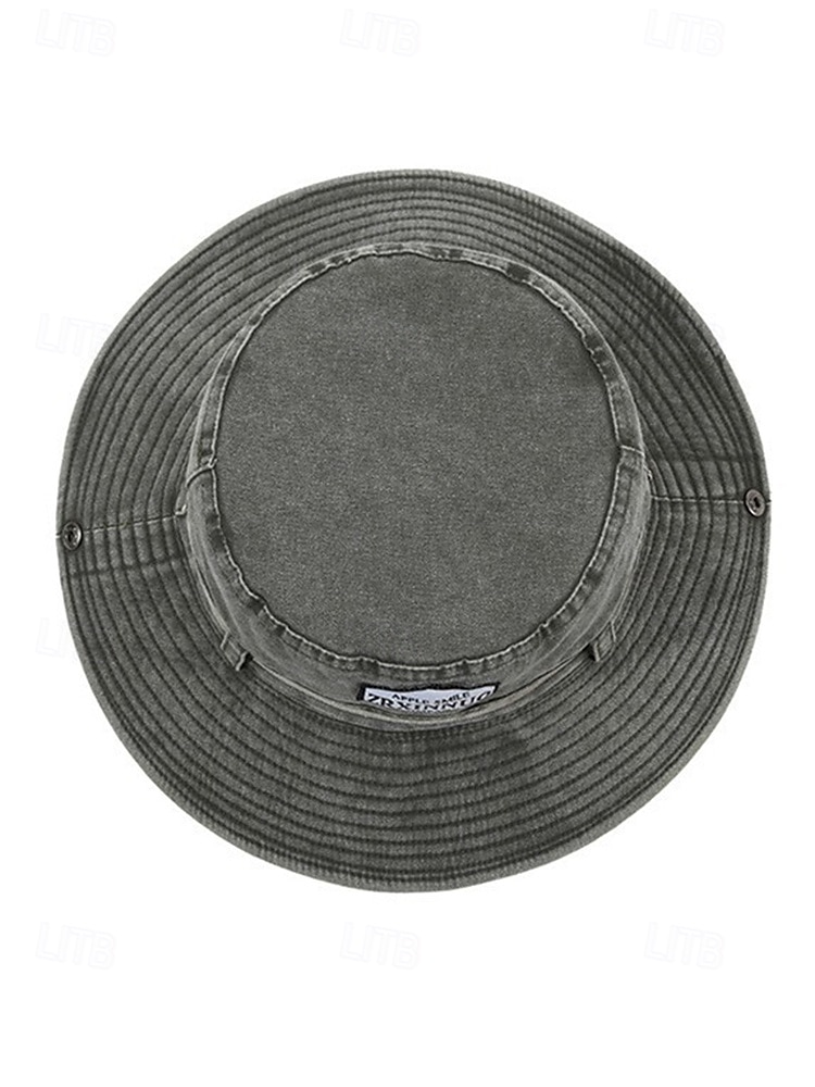 Chapeau de pêche d'extérieur pour homme avec mentonnière réglable, tissu en toile de coton, bord large enroulable classique, adapté aux activités estivales, à la randonnée et aux voyages de 2025 ? $14.99 –P7