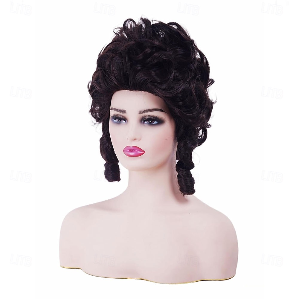 Krátká vlnitá hnědá paruka s velkým nafouklým účesem, paruky s motivem včelího úlu pro ženy, vhodné pro kostýmy 70. a 80. let nebo halloweenské vintage cosplay párty 2025 - $25.99 –P4