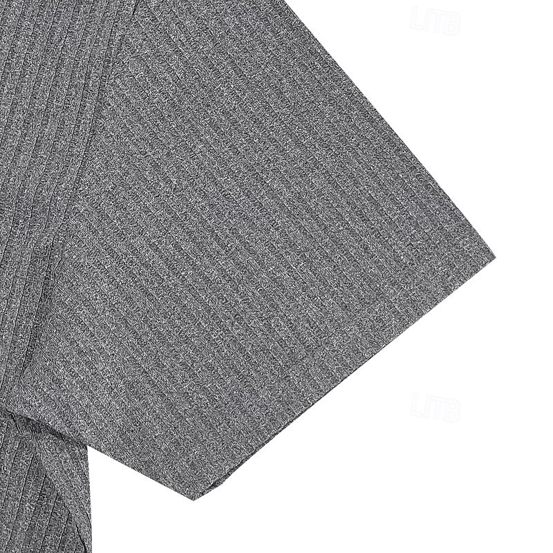 Men's T Shirt Henley Shirt Tee Short Sleeve Shirt Short Sleeve V Neck Summer Plain Fashion Designer Basic Jacquard Vacation Street Going out Black White Khaki Top Tee for Men 2025 - $16.49 –P7
