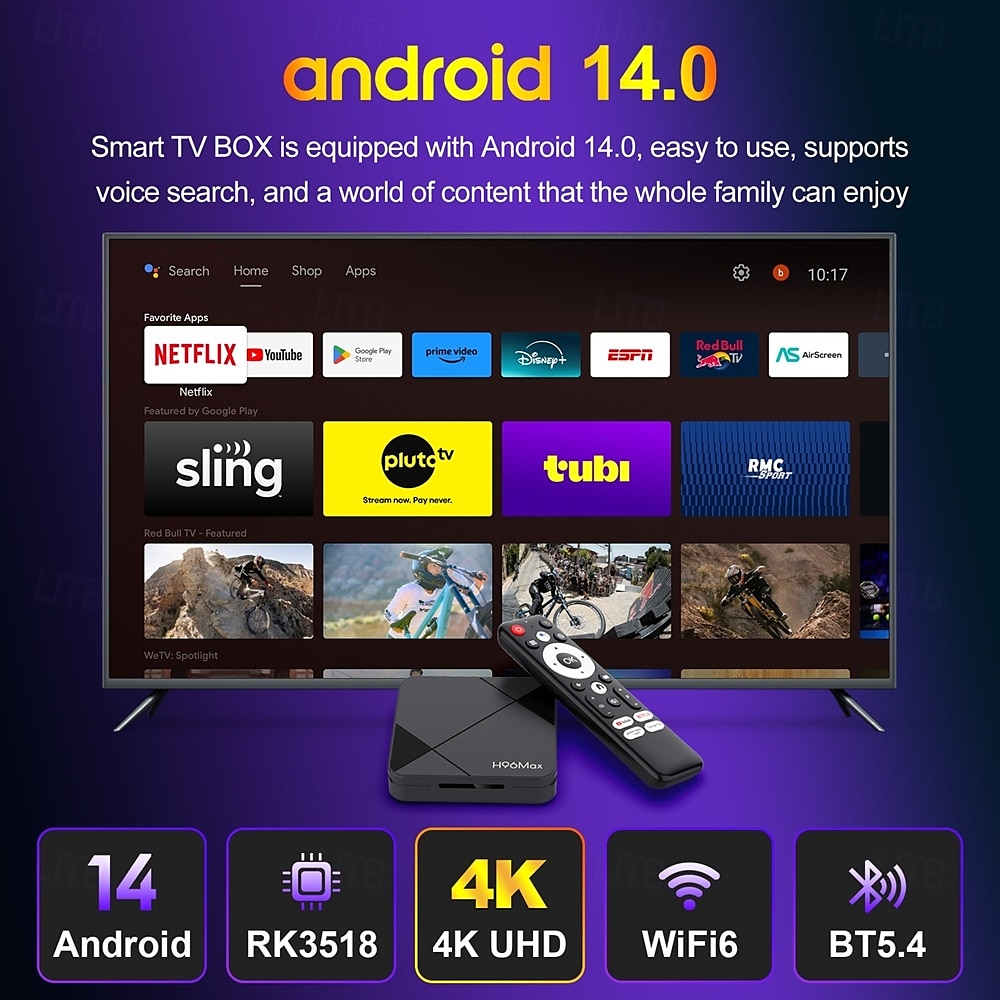 H96max Android TV Box with 4K Ultra HD, WiFi 6, Bluetooth 5.4, USB 3.0 – Smart Media Player for Streaming, Gaming, Screen Cast & Home Theater 2025 - $63.99 –P2