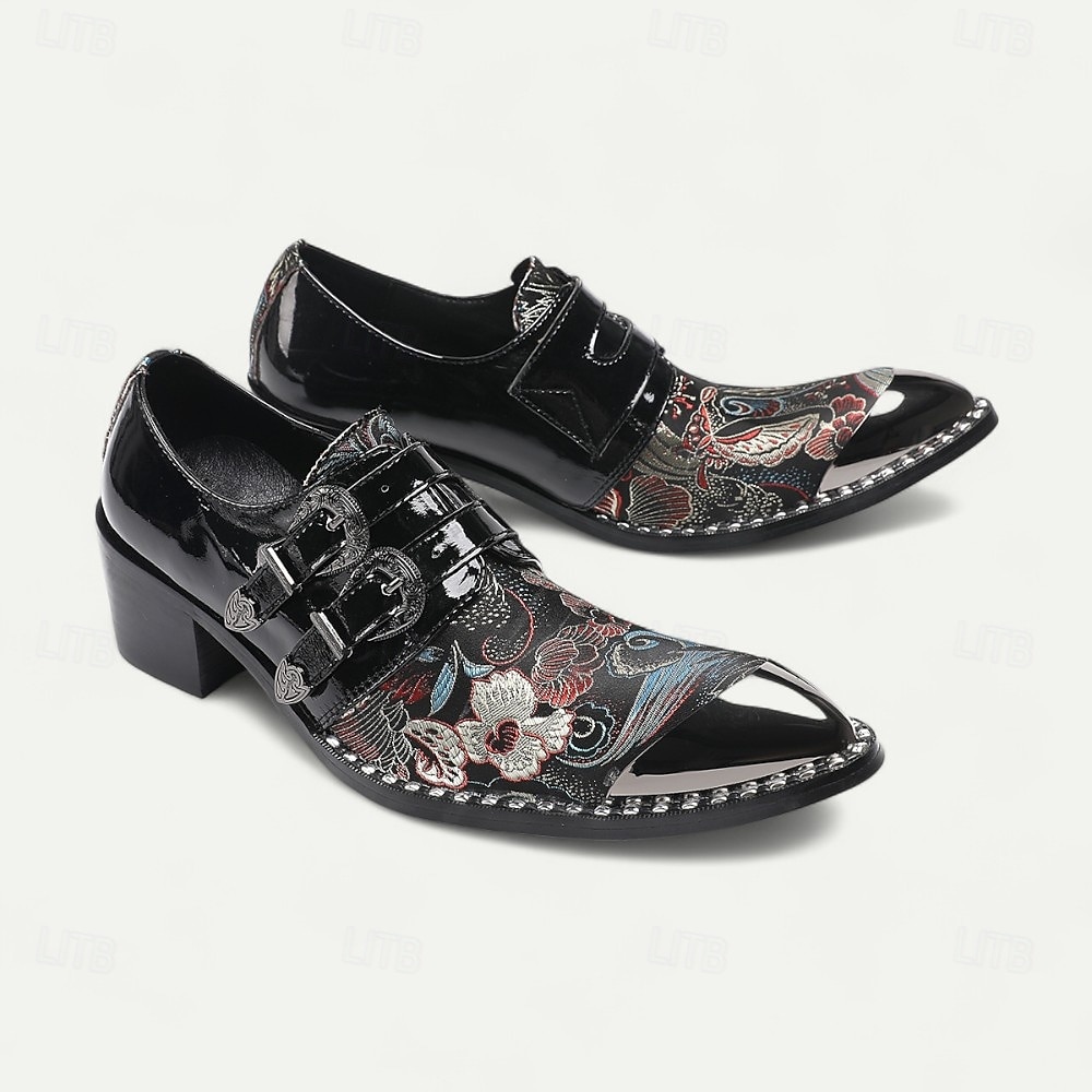 Černé kožené monk strap boty pro muže – Chic formální obuv na večírky a noční akce 2025 - $119.99 –P7
