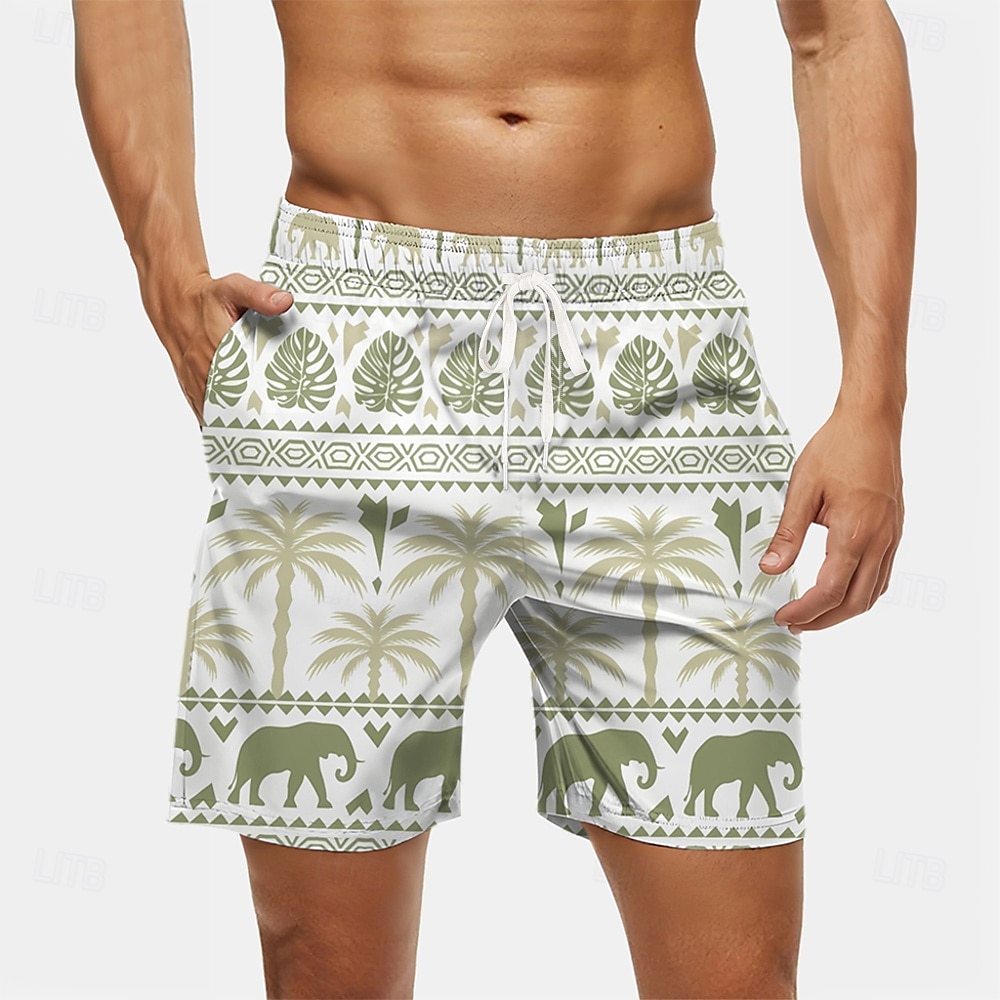 Voor heren Kokosnootboom Palmblad Tropische planten Lange zwembroeken Zwemshorts Boardshorts Medium Taille Streetwear Hawaii Strandvakantie Zijzakken Mesh voering Elastische tailleband met trekkoord 2025 - $19.99 –P1