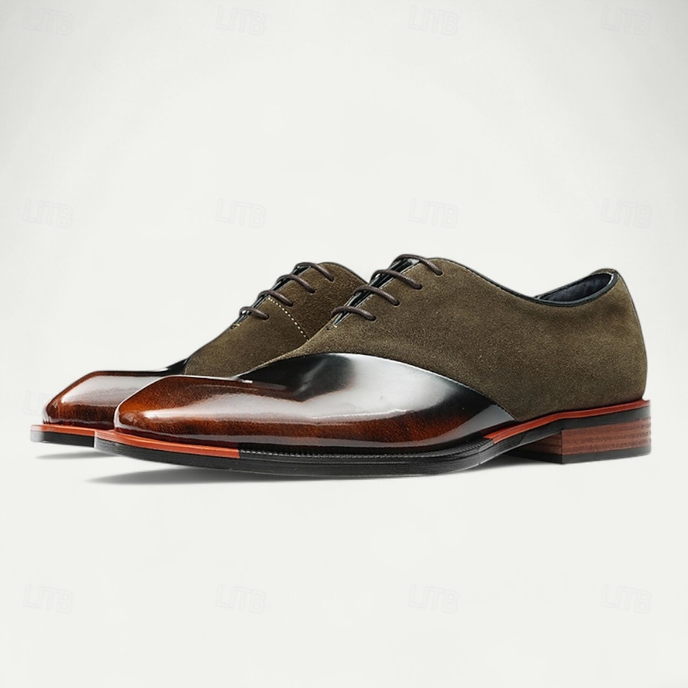 Herren-Schnürschuhe aus hochwertigem braunem Leder mit Brogue-Details – elegante Schuhe für Gala-Dinner, formelle Bälle und Abendveranstaltungen 2025 - $109.99 –P12
