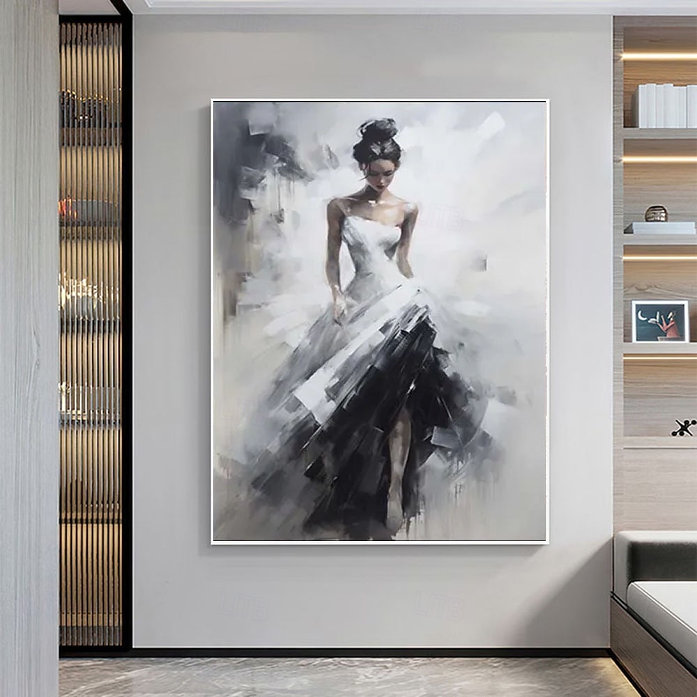ručně malované nástěnné umění portrét ženy olejomalba na plátně zakázka vintage tanečnice dívka olejomalba obývací pokoj nástěnná dekorace moderní nástěnné umění bytová dekorace dekorace připravená k 2026 - $60.99 –P3