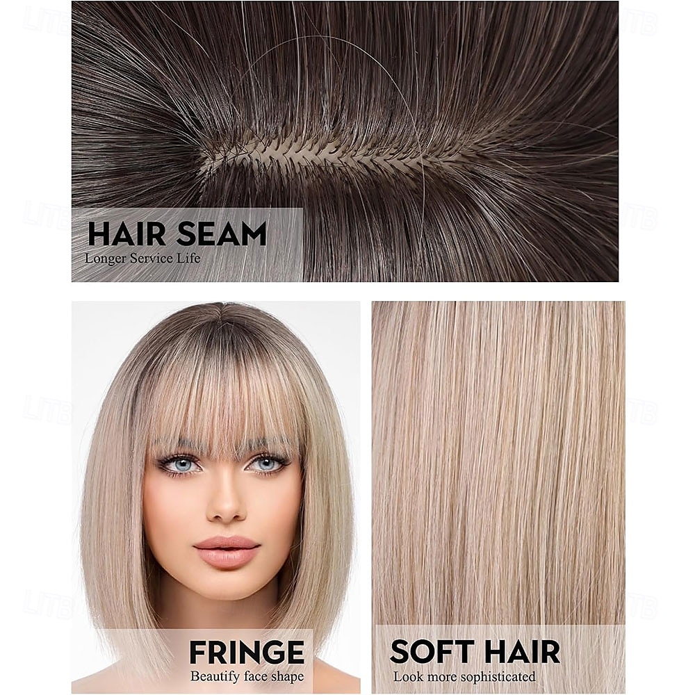 Blonde Bob Wigs for Women Synthetic Wig with Fringe 2025 - $25.99 –P5