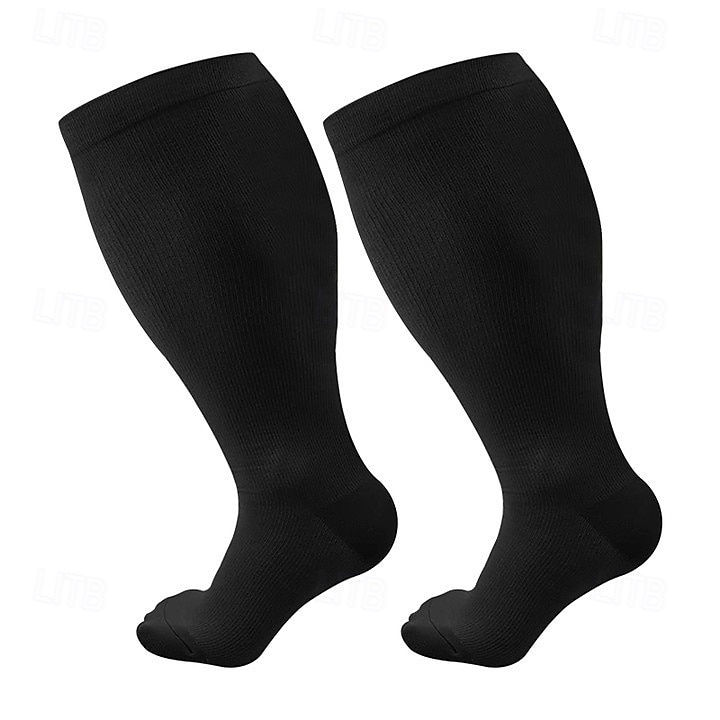 1 paio di calze a compressione graduata, polpaccio largo 15-20 mmHg, calze di supporto alte fino al ginocchio per donna &Calzini circolatori per gambe gonfie, per uomini, per infermieri, per voli, del 2025 a $10.49 –P8