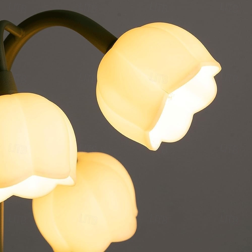 5-flammige Maiglöckchen-Wandleuchte, grüne Glockenblumen-Wandleuchte mit Milchglasschirmen, Bauernhaus-Wandlampe für Schlafzimmer, Wohnzimmer, Flur 2025 - €111.99 –P2