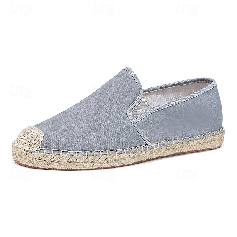 herrblå espadriller med slip-on-sula i jute – lätta och andningsbara skor för varmt väder 2025 - $34.99 –P2