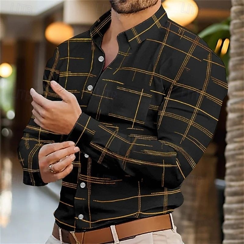 Per uomo Camicia Camicia Estiva Camicia casual Camicia da Spiaggia Camicia con Bottoni Nero Bianco Vino Blu reale Viola Manica Lunga Stampa Bavero Vacanza Camicia hawaiana Abbigliamento Poliestere del 2026 a $27.99 –P1