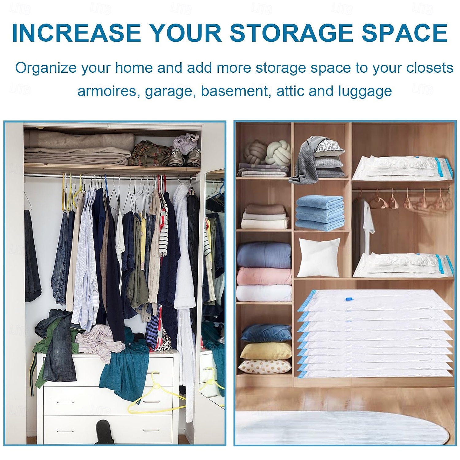 8 Jumbo Vacuum Storage Bags for Clothing Travel Luggage with Hand Pump - Seal Bags for Clothes Pillows Comforters Blankets Bedding 2026 - $25.99 –P6