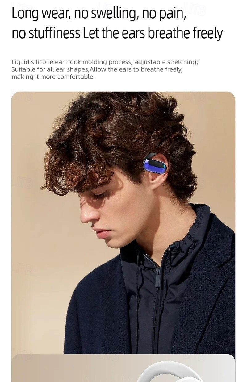 2025年 M-F9 Bluetooth 5.3 ワイヤレスイヤーフックイヤフォン – オープンイヤーTWSヘッドフォン ENCノイズキャンセリング 低遅延ゲーミング IOS  Android用  コレクション – $22.99 –P6