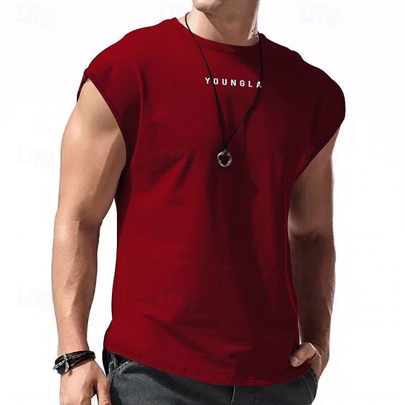 Per uomo Canotta Maglietta smanicata Canottiera Maglietta senza maniche Senza Maniche Girocollo Estate Lettera Moda Designer Essenziale Stampato Vacanza Streetwear Uscire Nero Bianco Rosso Maglietta del 2025 a $16.49 –P5