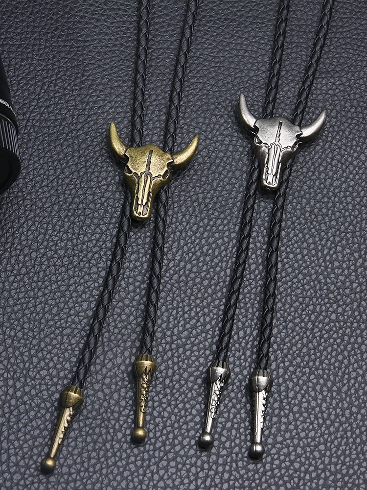 Miesten häränpään muotoinen bolo-kaulakoru – lännentyylinen lehmänkallo-riipus punotulla nahkanauhalla, vintage-cowboy-tyylinen asuste country-konsertteihin, rodeoihin ja jokapäiväiseen käyttöön 2026 - $9.99 –P6