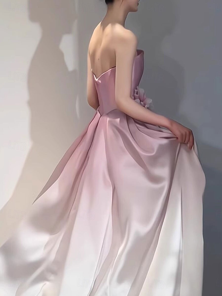 A-Line Quinceanera Dresses Elegant Dress Wedding Wedding Guest Floor Length Sleeveless Strapless Satin Backless with Pleats 2026 - $124.99 A-Line Quinceanera Dresses Elegant Dress Wedding Wedding Guest Floor Length Sleeveless Strapless Satin Backless with Pleats 2026 - $124.99