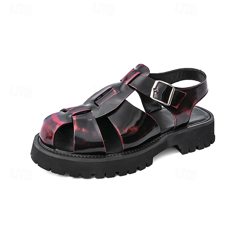 Men's Black Faux Leather Gladiator Sandals - Durable and Stylish Sandals for Summer Adventures 2026 - $59.99 –P2