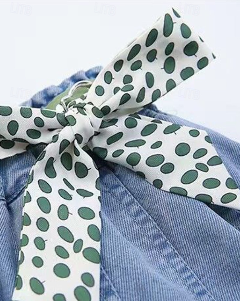 Bambini Ragazze Pantaloncini Tinta unica Streetwear Nodo da legare Scuola Dai 4 anni in su Estate Azzurro del 2025 a $11.49 –P8