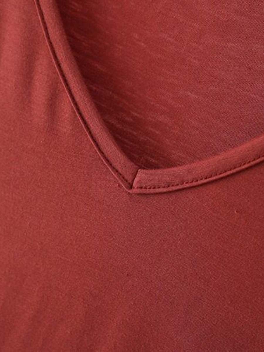Dame Bluse Helfarge Stilfull Fritid Kortermet V-hals Vanlige topper Daglig Svart Hvit Rosa Rød Marineblå Sommer Vår 2025 - $15.99 –P14